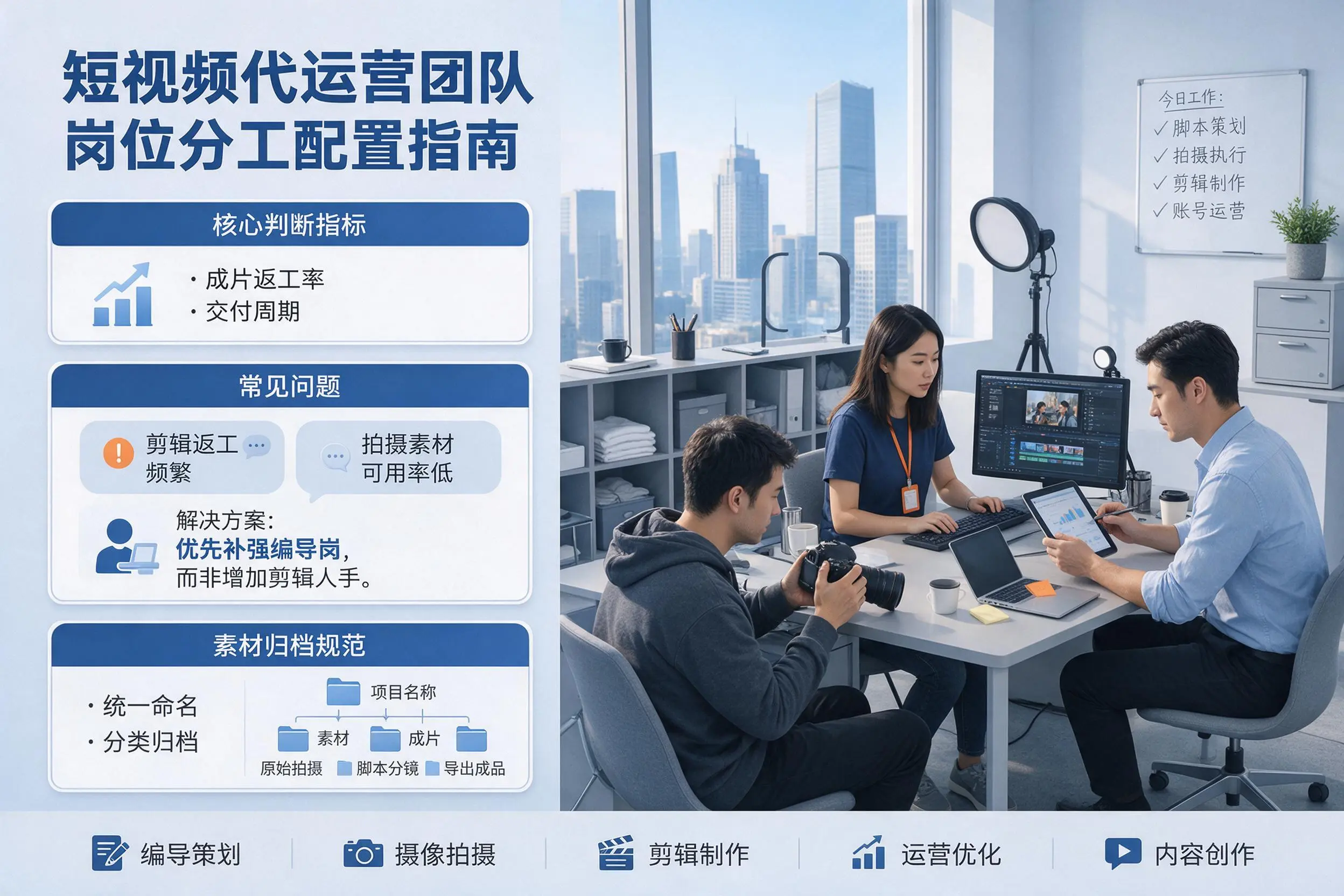 短视频代运营团队如何配置?银川企业岗位分工科普说明
